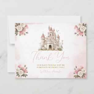 Tarjeta De Agradecimiento Su real cumpleaños de cinco años Castillo de la Pr