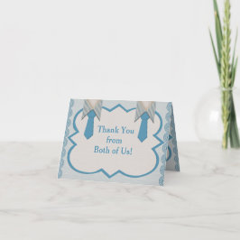Tarjeta De Agradecimiento Su y su azul Oxford a rayas