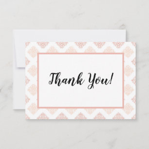 Tarjeta De Agradecimiento Suave Damask Rosa Peach