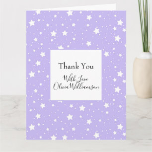 Tarjeta De Agradecimiento Suave Patrón Estelar de Lavanda