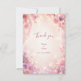 Tarjeta De Agradecimiento Suave Resplandor Floral Romántico de Boda