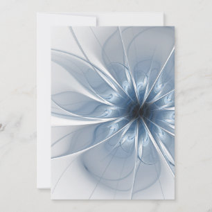 Tarjeta De Agradecimiento Suave y delicado flor de fantasía fractal azul
