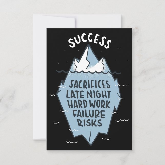 Tarjeta De Agradecimiento Success Hard Work Motivation (Anverso)