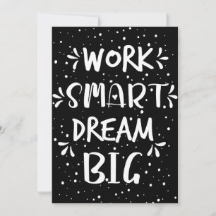 Tarjeta De Agradecimiento Success Quote Work Smart Dream Big
