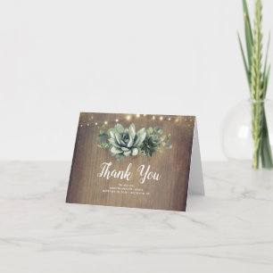 Tarjeta De Agradecimiento Suculentas Bodas Rústicas por País Gracias