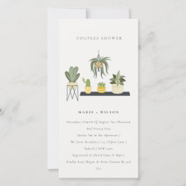 Tarjeta De Agradecimiento Suculentas Parejas De Plantas Potted Leafy Invitan