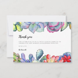 Tarjeta De Agradecimiento Suculento cactus acuarela Bebé ducha