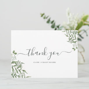 Tarjeta De Agradecimiento Suculento presupuesto Eucalyptus   deja matrimonio