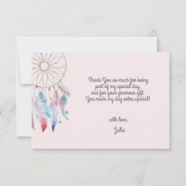 Tarjeta De Agradecimiento Sueña Grande Boho Cazador de sueños Cumpleaños de 