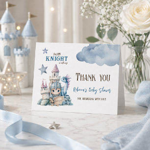 Tarjeta De Agradecimiento Sueño de Cuento de Hadas Dragón Azul Caballero Bab