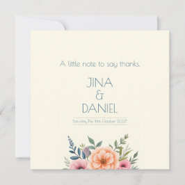 Tarjeta De Agradecimiento Sueño de Melocotón y Pétalo