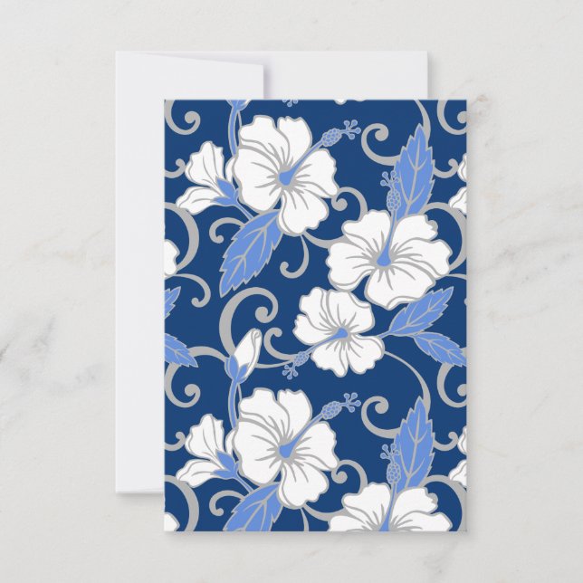 TARJETA DE AGRADECIMIENTO SUEÑO POLINESIO (AZUL) (Anverso)