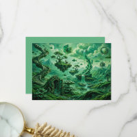 Sueños Esmeralda Paisaje Surrealista Tonos de Verd