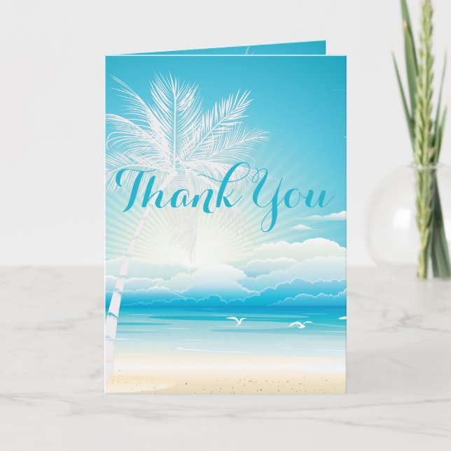 Tarjeta De Agradecimiento SUEÑOS TROPICALES DEL OCÉANO Gracias (Anverso)