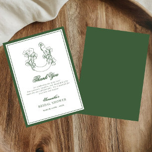 Tarjeta De Agradecimiento Suerte en el Amor Trebol de Herradura Desayuno de 