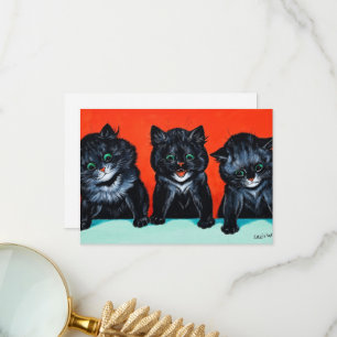 Tarjeta De Agradecimiento Suerte en números impares de Louis Wain