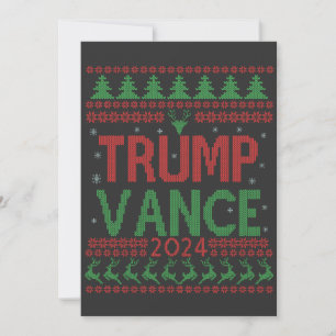 Tarjeta De Agradecimiento Suéter feo de Navidad de Trump Vance Election
