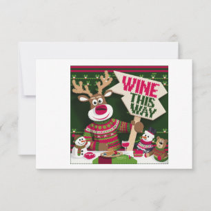 Tarjeta De Agradecimiento Suéter feo de Navidad Reno y amigos
