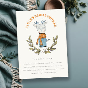 Tarjeta De Agradecimiento Suéter feo lindo de invierno Reno Despedida de sol