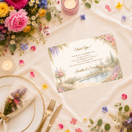 Tarjeta De Agradecimiento Suite de Boda en Jardín Romántico