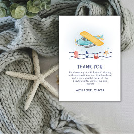 Tarjeta De Agradecimiento Summer Adventure Sea Airplane Baby Shower