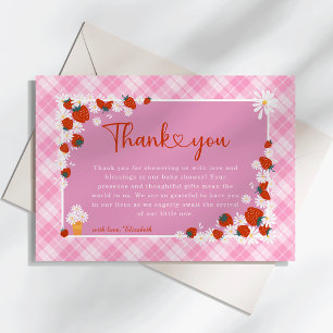 Tarjeta De Agradecimiento Summer Daisy Flower Berry Sweet Baby Shower