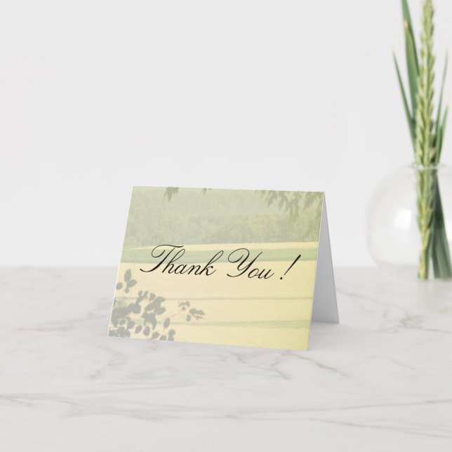 Tarjeta De Agradecimiento Summer Fields Blank Inside Gracias (Anverso)