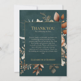Tarjeta De Agradecimiento Summer Forest Witch Teal Thank You Card
