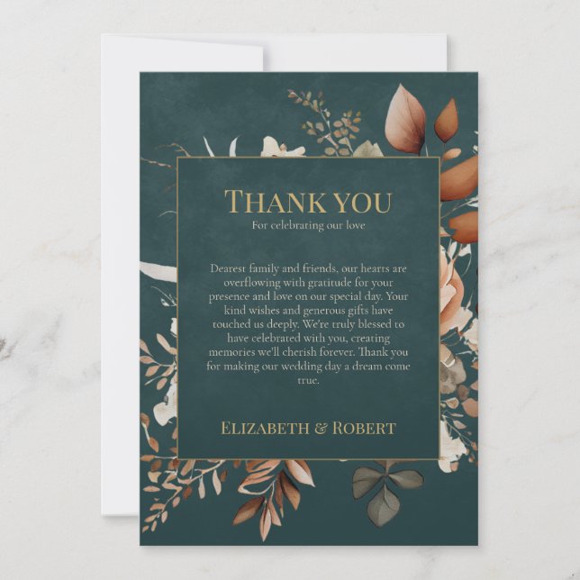Tarjeta De Agradecimiento Summer Forest Witch Teal Thank You Card (Anverso)