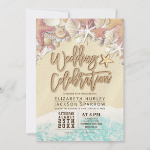 Tarjeta De Agradecimiento Summer Sandy Beach Wedding Bridal Shower Starfish