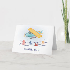 Tarjeta De Agradecimiento Summer Travel Adventure Sea Airplane Baby Shower