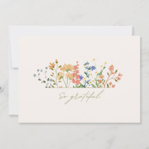 Tarjeta De Agradecimiento Summer Widlflower Boho Boda Gracias
