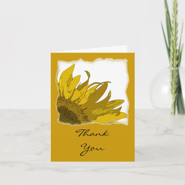Tarjeta De Agradecimiento Sunflower Corner Bridesmaid Gracias (Anverso)