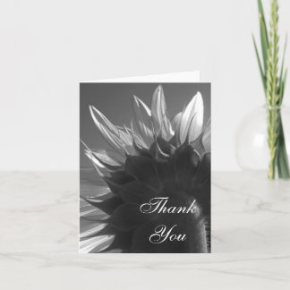 Tarjeta De Agradecimiento Sunflower de los Jardín Blanco y Negro
