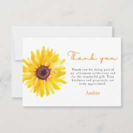 Tarjeta De Agradecimiento Sunflower Educator's Retirement Thank You Card