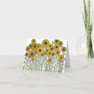 Tarjeta De Agradecimiento Sunflower en blanco