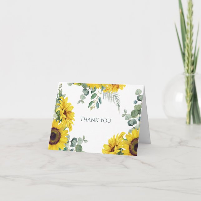 Tarjeta De Agradecimiento Sunflower Family Birthday Party Thank You (Anverso)