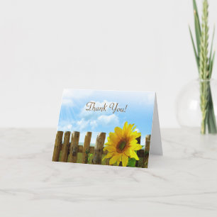 Tarjeta De Agradecimiento Sunflower Fence Bridal Party Gracias