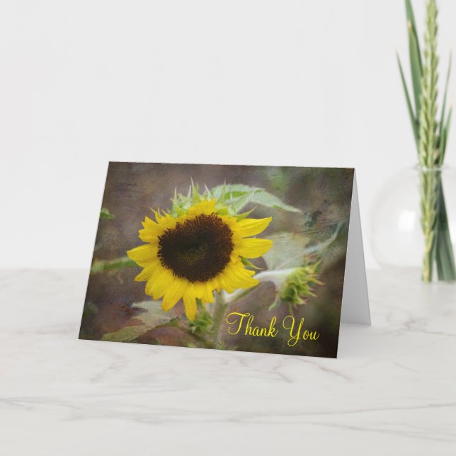 Tarjeta De Agradecimiento Sunflower Gracias (Anverso)