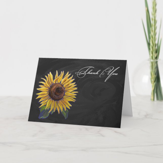 Tarjeta De Agradecimiento Sunflower Gracias (Anverso)