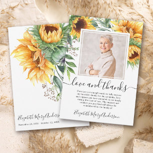 Tarjeta De Agradecimiento Sunflower Gracias A Bereavement Floral Photo
