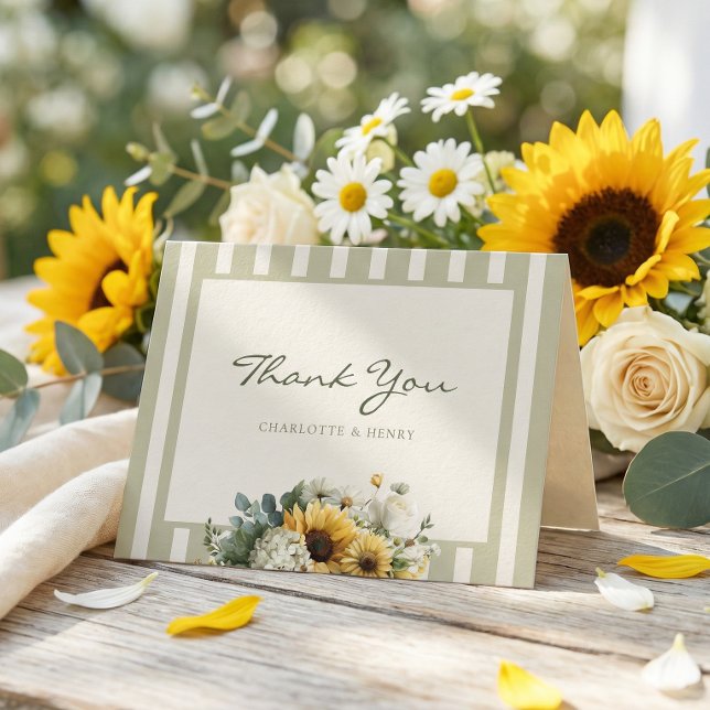 Tarjeta De Agradecimiento Sunflower Wedding (Subido por el creador)