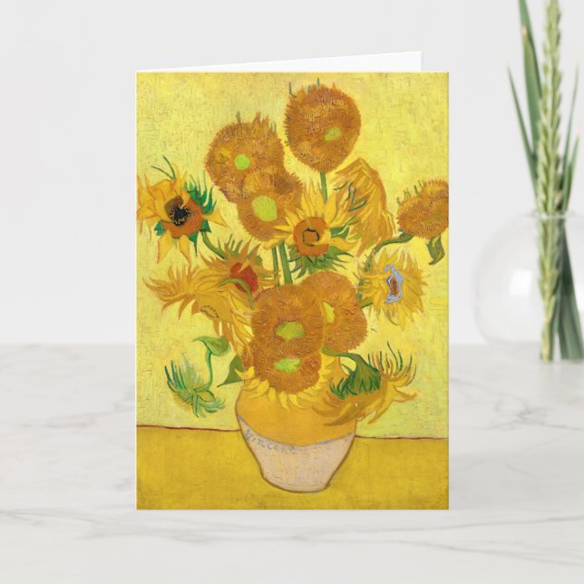Tarjeta De Agradecimiento Sunflowers de Vincent van Gogh (Anverso)