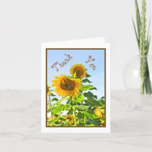TARJETA DE AGRADECIMIENTO SUNFLOWERS/GRACIAS/TEXTO DEL PERSONALIZABLE