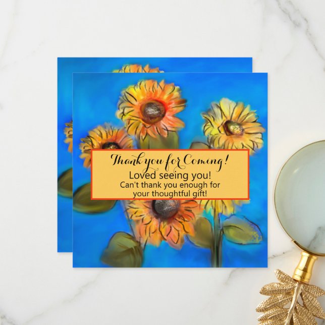 Tarjeta De Agradecimiento Sunflowers Original Art Casual (Anverso/Reverso In Situ)