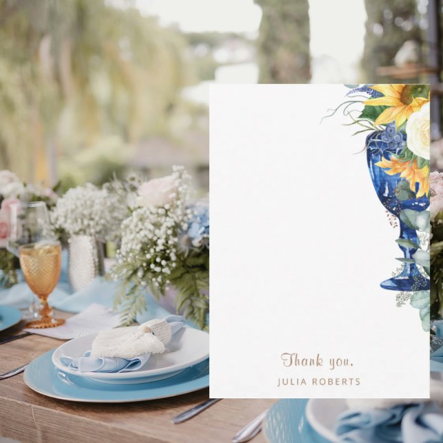 Tarjeta De Agradecimiento Sunflowers Shower Blank Gracias (Subido por el creador)