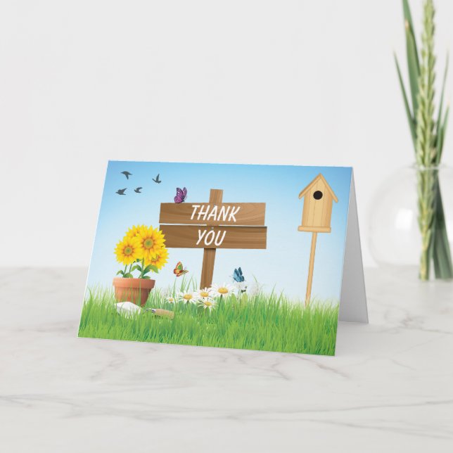 Tarjeta De Agradecimiento Sunny Days Garden Fiesta Gracias (Anverso)