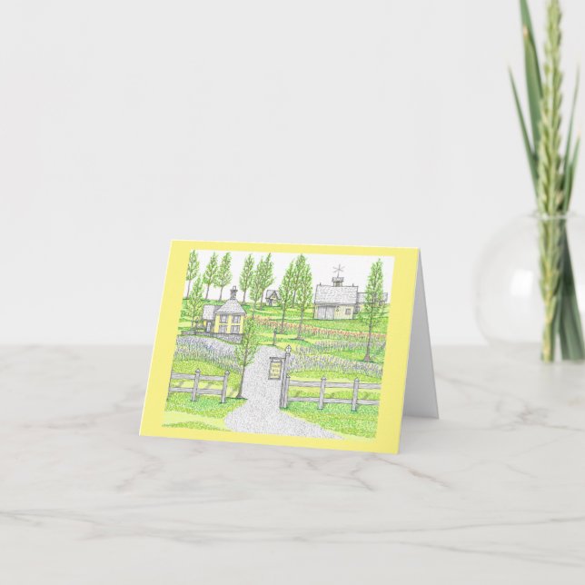 Tarjeta De Agradecimiento Sunny Hill Farm Yellow Notecards (Anverso)