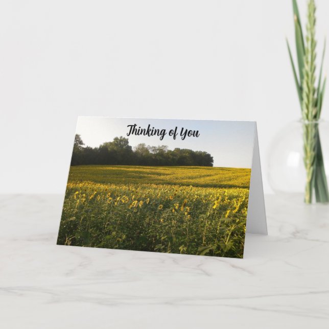 Tarjeta De Agradecimiento Sunny Thoughts Christian Sunflower Card (Anverso)