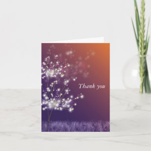 Tarjeta De Agradecimiento Sunset Dandelions Boda Gracias